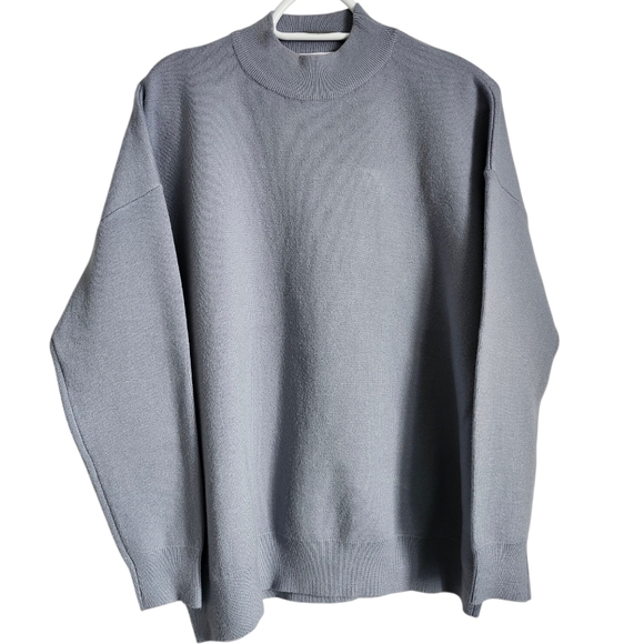 Scout Sweaters - Scout Light Blue/Gray Mockneck Oversized Sweater